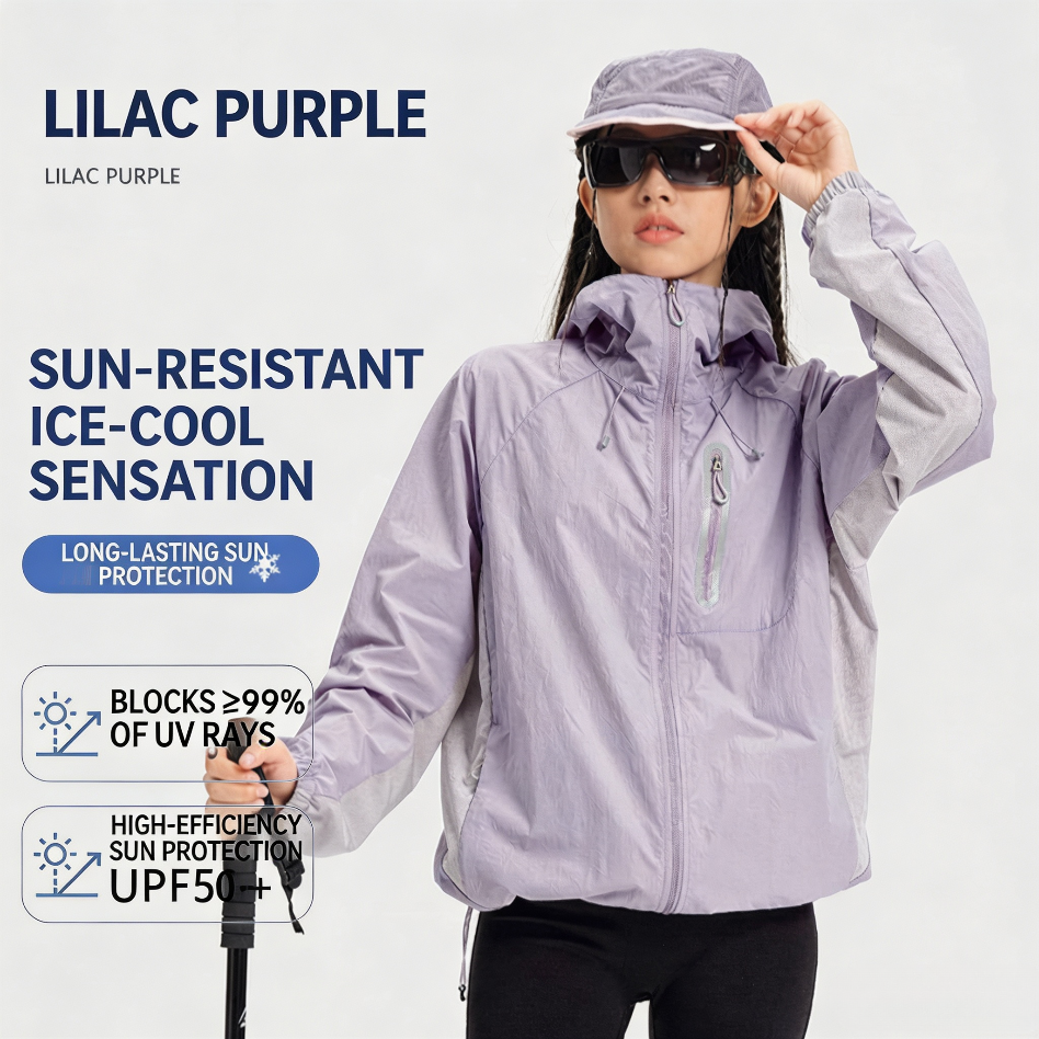UPF100+ Lightweight Packable Sun Protection Jacket, Cool Breathable Outdoor Skin Coat