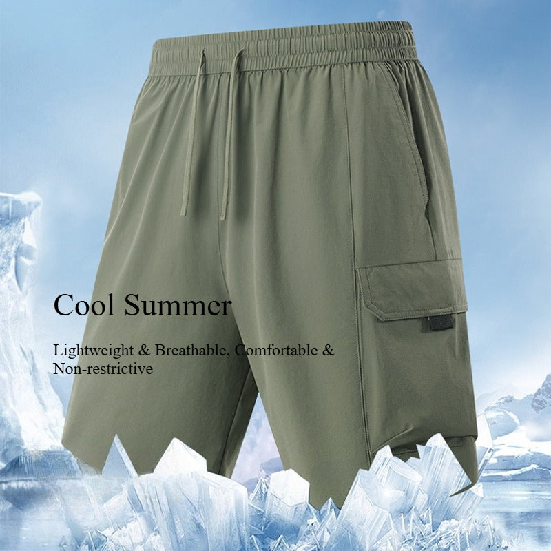 Lightweight Quick Dry Cool Feel 5 Inch Cargo Shorts for Men Outdoor Breathable Casual Shorts