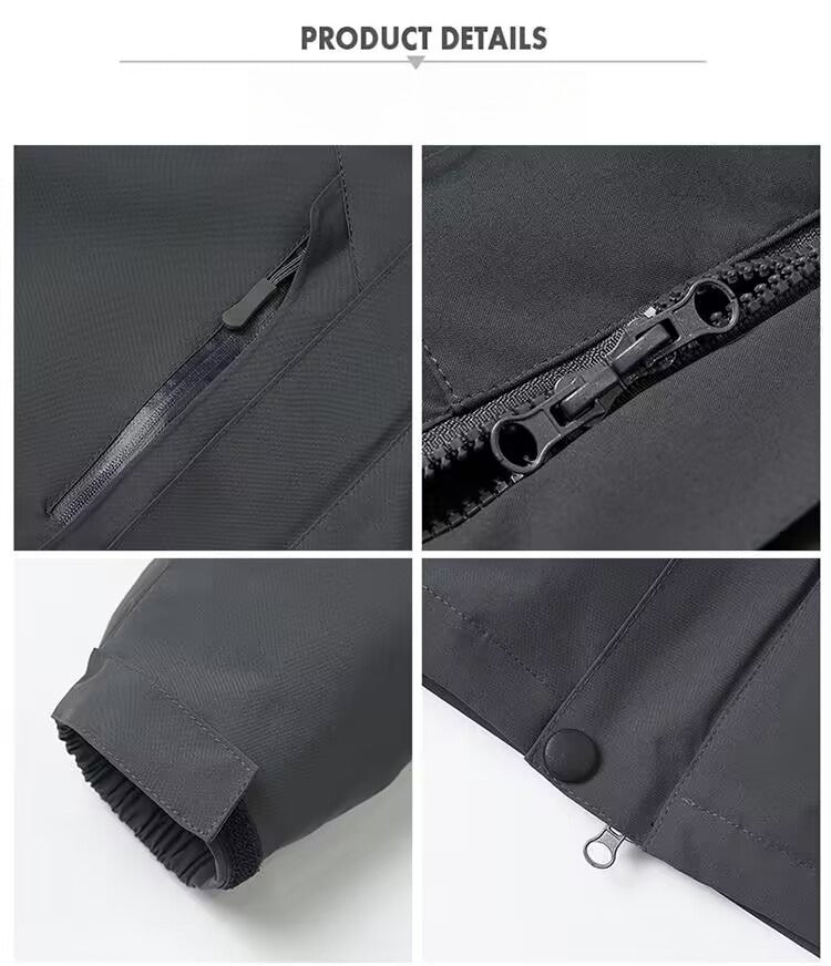 A Must-Have for Winter Outdoor Hiking! Unisex Couple’s 3-in-1 Shell Jacket, Thickened for Warmth, Balancing Casual Style and Trendiness, Youth-oriented Outerwear