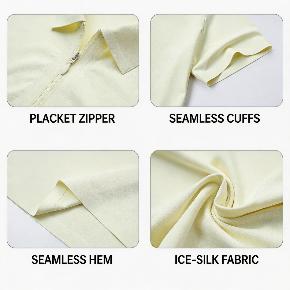WENHOUU  Women Ice‑Silk Quick Dry Polo Shirt, Summer Loose Short‑Sleeve Breathable Lightweight Outdoor Sports Casual T‑Shirt