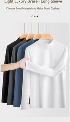 Autumn new 10A grade bacteriostatic Modal cotton long-sleeved T-shirt men's, solid color slim-fitting bottoming shirt, multi-color optional S-4XL