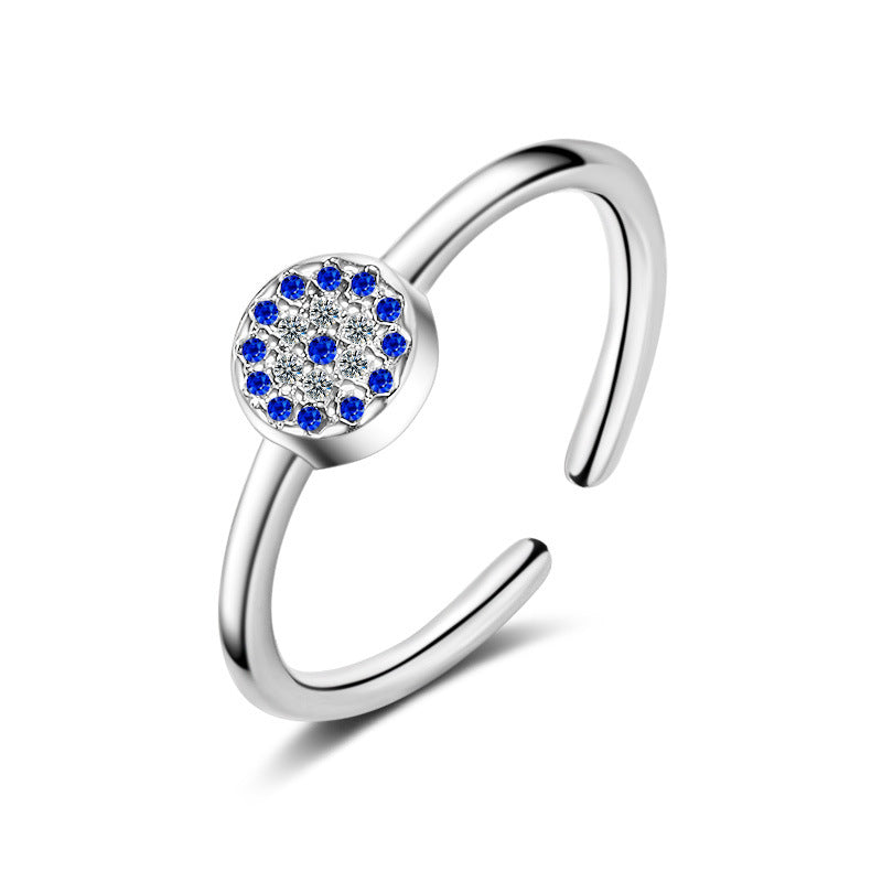 Round Blue Turkish Evil Eye Ring