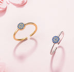 Round Blue Turkish Evil Eye Ring