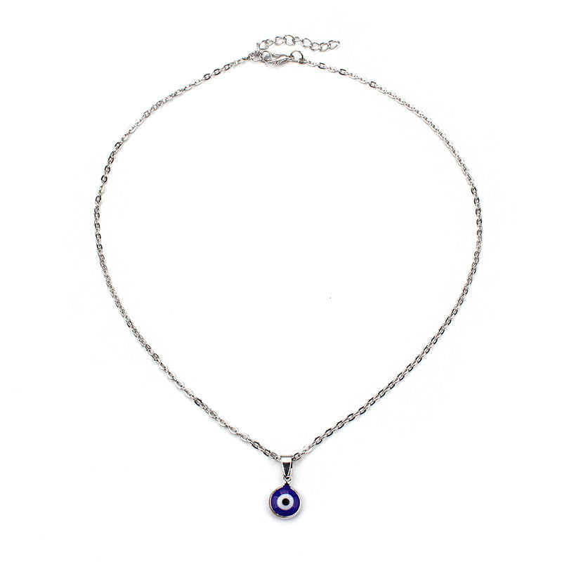 Black short evil eye necklace