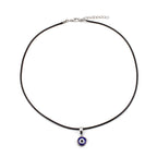 Black short evil eye necklace
