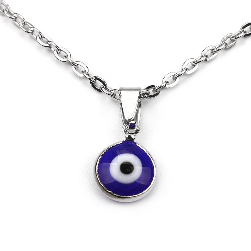Black short evil eye necklace