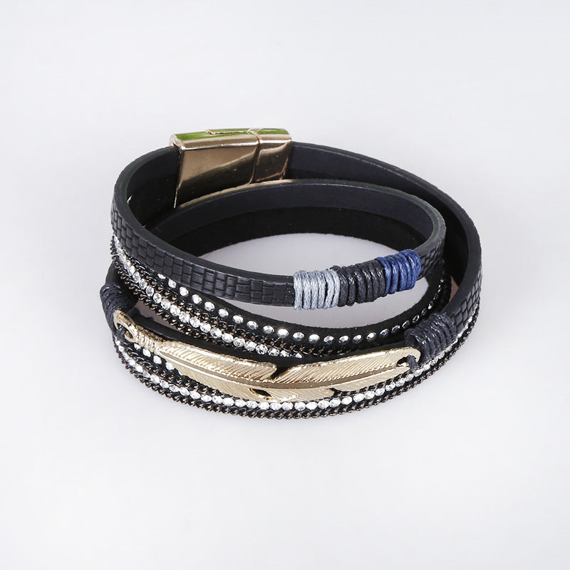 Brezin Locks Multi-Feather Bracelet
