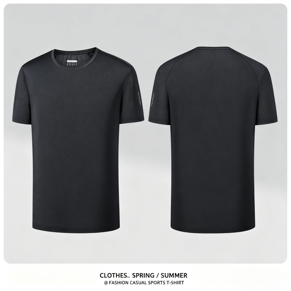 Men's Ice‑Silk Quick Dry Outdoor T‑Shirt Summer Loose Short Sleeve Tee