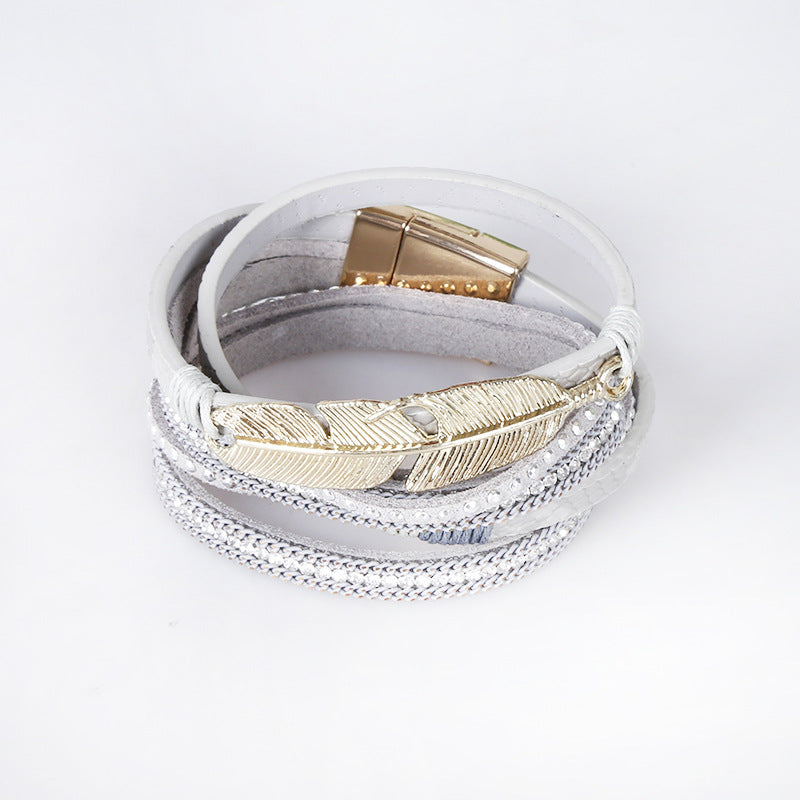 Brezin Locks Multi-Feather Bracelet