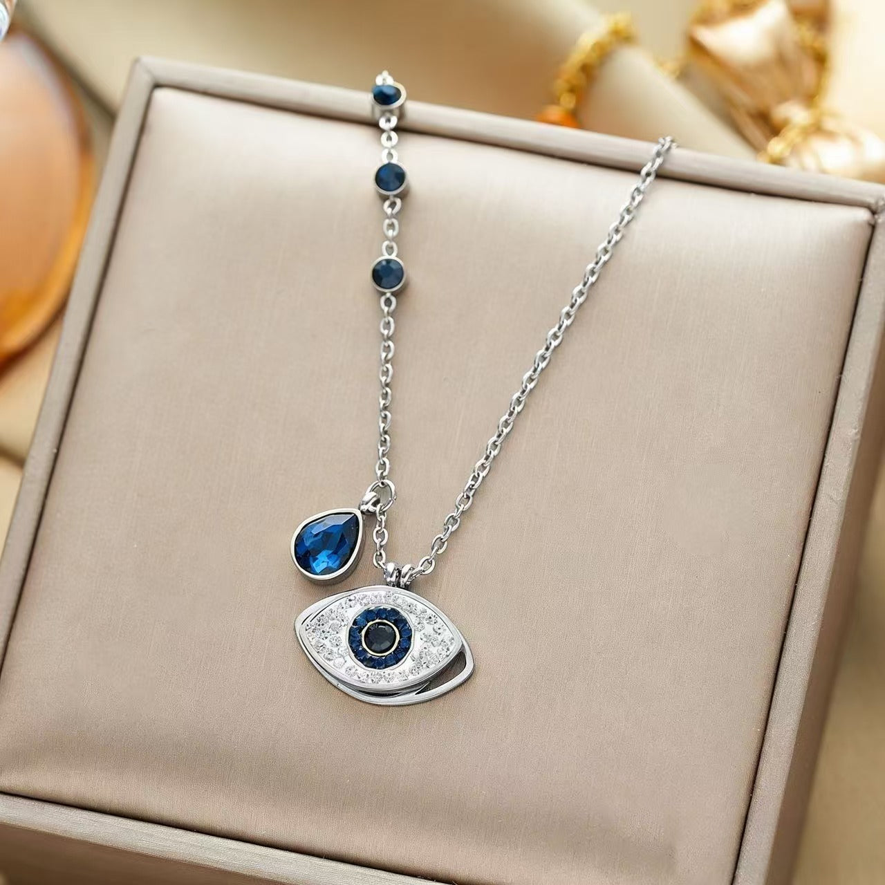Evil Eye Titanium Steel Necklace - Colorfast