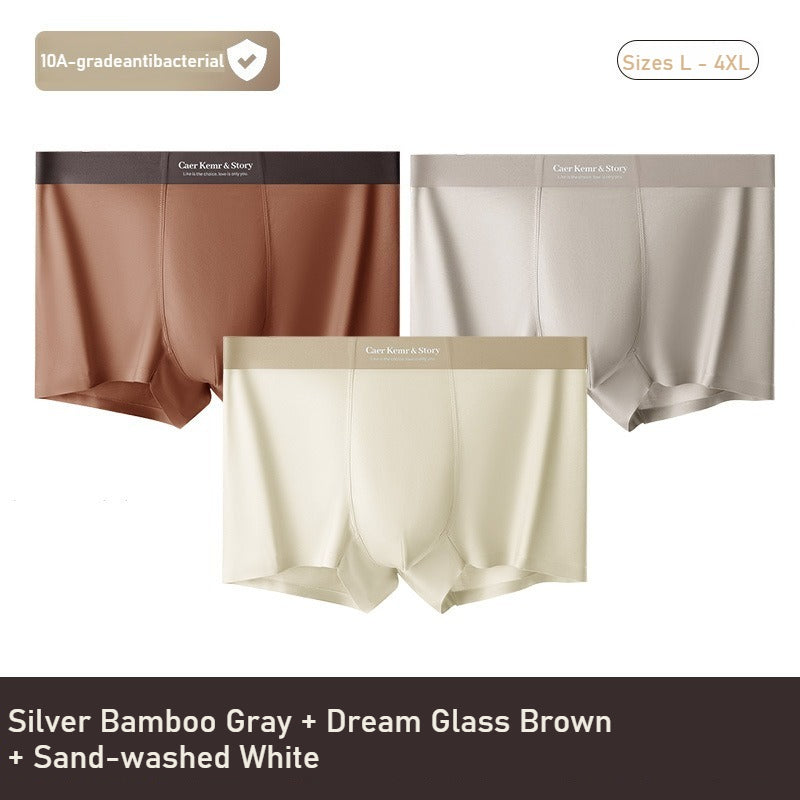 Cool feeling ice silk summer thin men's underwear large size boxer underwear men's