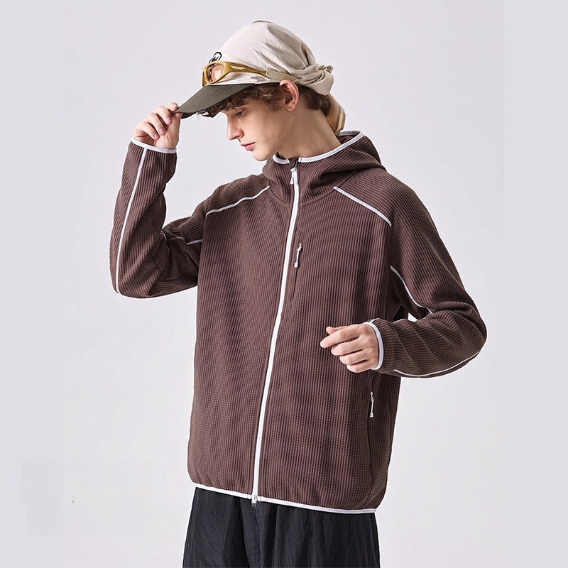 Waffle Softshell Jacket | Unisex Color‑Block Outdoor Hiking Couple Coat
