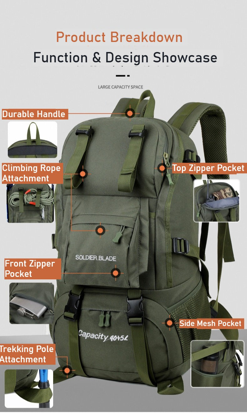 Premium lightweight outdoor backpack, large-capacity travel mountaineering bag
