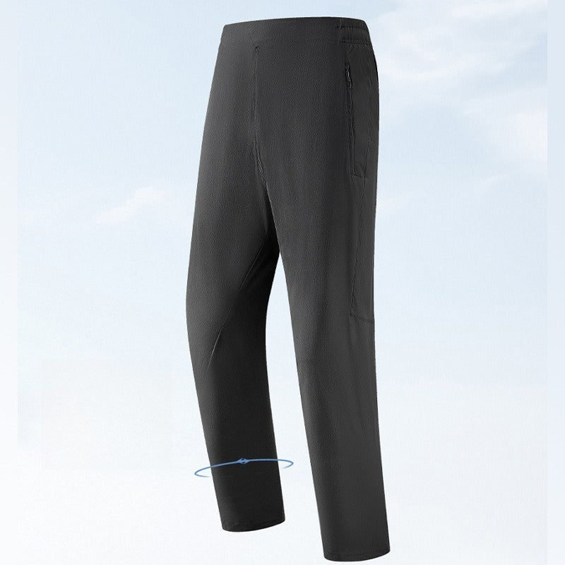 WENHOUU Men's Summer Ice‑Feel Quick Dry Straight‑Leg Casual Sports Pants