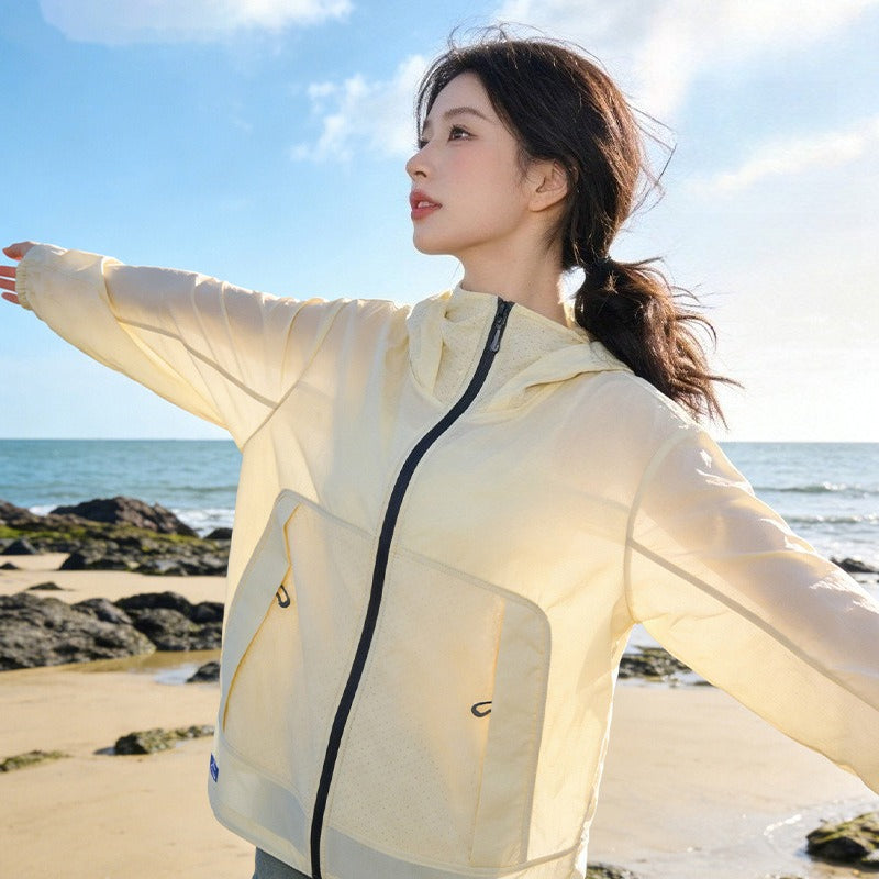 Unisex Ice Silk UPF50+ Sun Protection Jacket Lightweight Breathable Outdoor Anti‑UV Sun Shirt