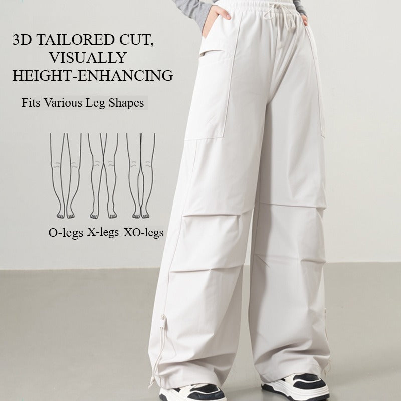 Women's Paratrooper Cargo Hiking Pants, Windproof Waterproof Adjustable Cuff Outdoor Trousers
