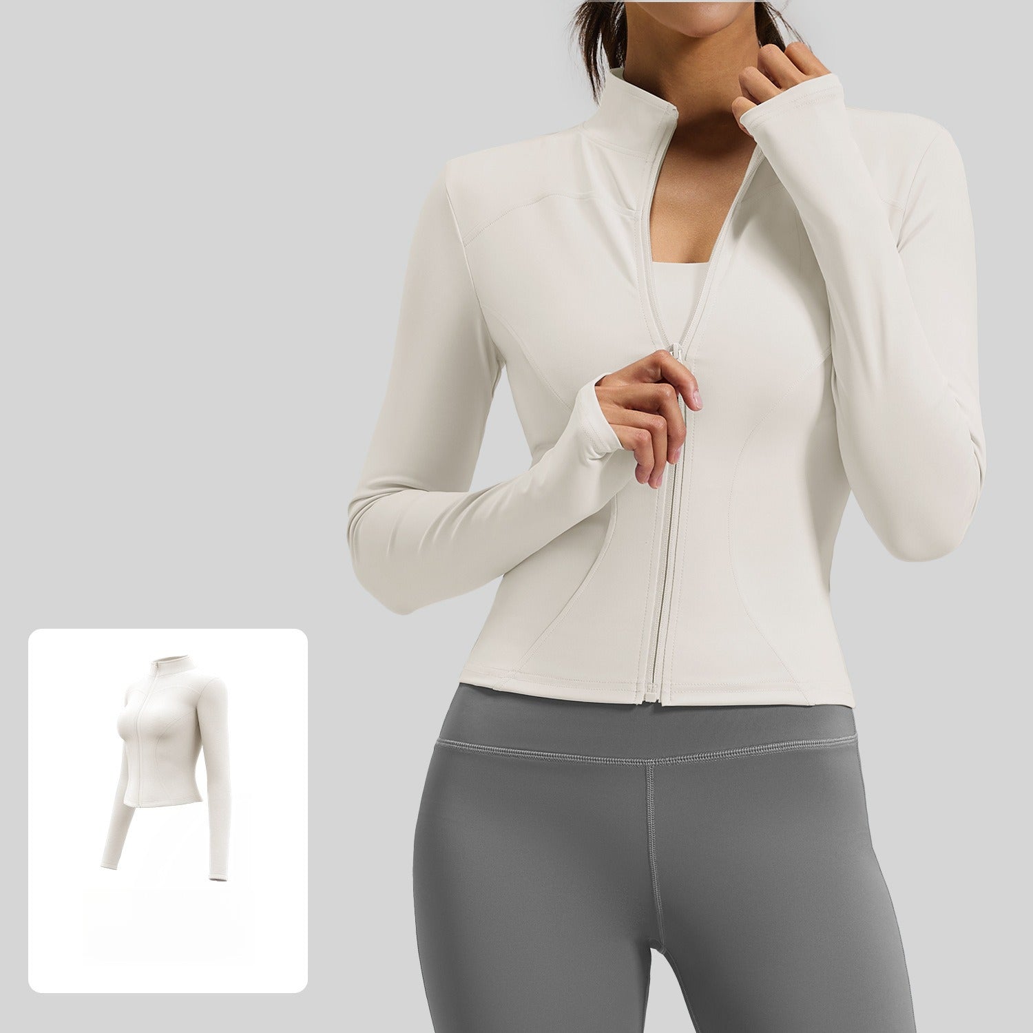 Wear long-sleeved tight yoga clothes outside, fitness, running, yoga
