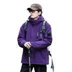 Mountain windproof and waterproof jacket men's and women's large size jacket new outdoor couple mountaineering suit men's single punch jacket