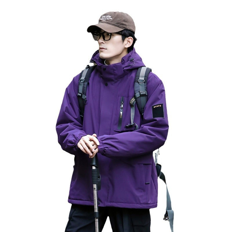 Mountain windproof and waterproof jacket men's and women's large size jacket new outdoor couple mountaineering suit men's single punch jacket