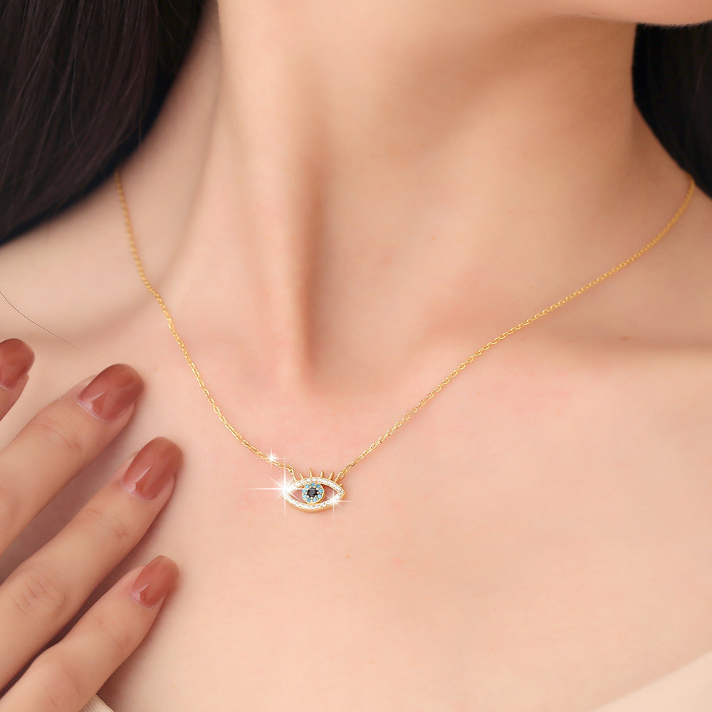 Evil Eye Pendant Sterling Silver Necklace