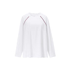 American Sport Contrast Hassel Stitch Raglan Long Sleeve Tee
