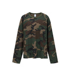 Street‑Style Waffle Knit Camo Long‑Sleeve T‑Shirt