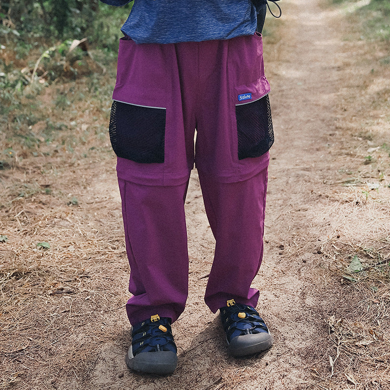 Older Kids 2-Way Convertible Anti-Mosquito Pants, Lightweight Outdoor Trousers