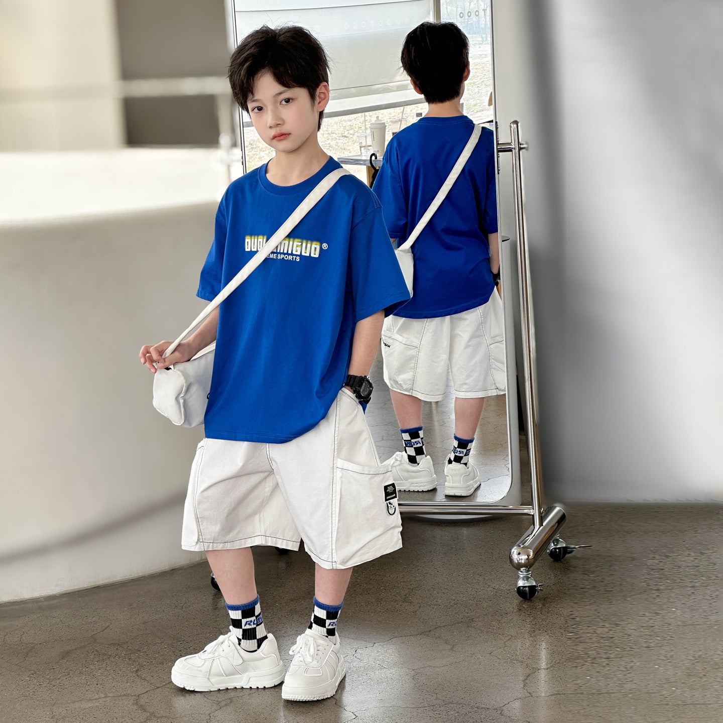 Kids Letter Print T-Shirt & Cargo Pants Set, Summer New 2-Piece Outfit