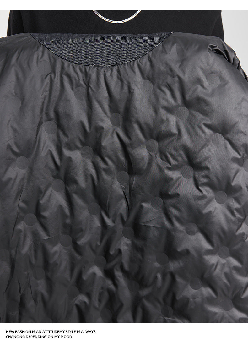 90 white duck down American retro denim down jacket winter men's warm fashion versatile jacket