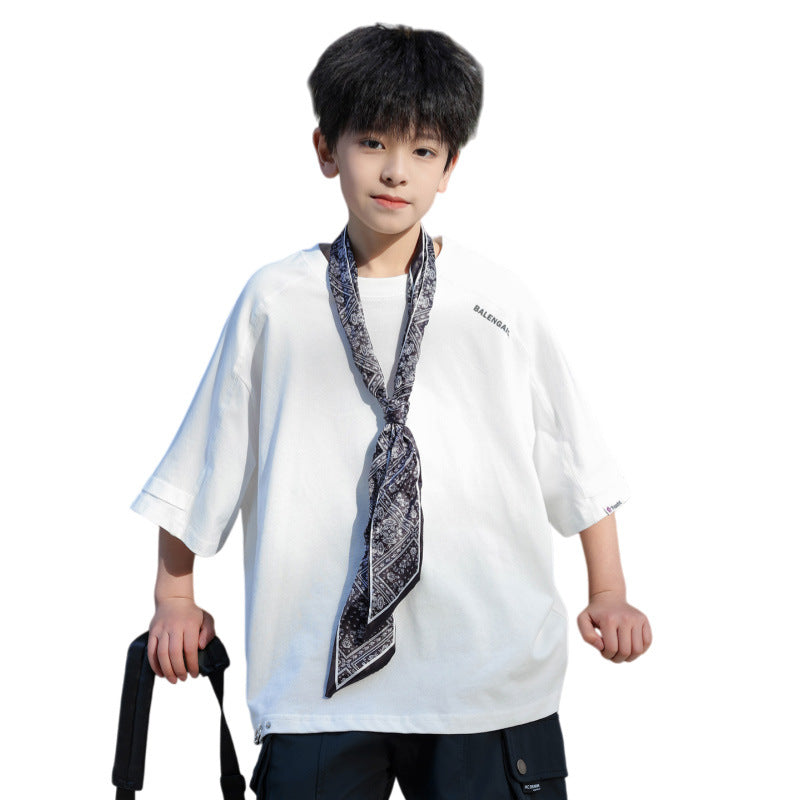 New Boys' Pure Cotton Letter T-Shirt