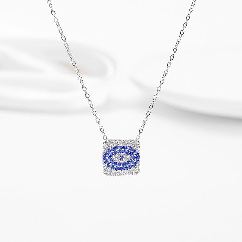 Titanium Steel Diamond-Studded Evil Eye Necklace