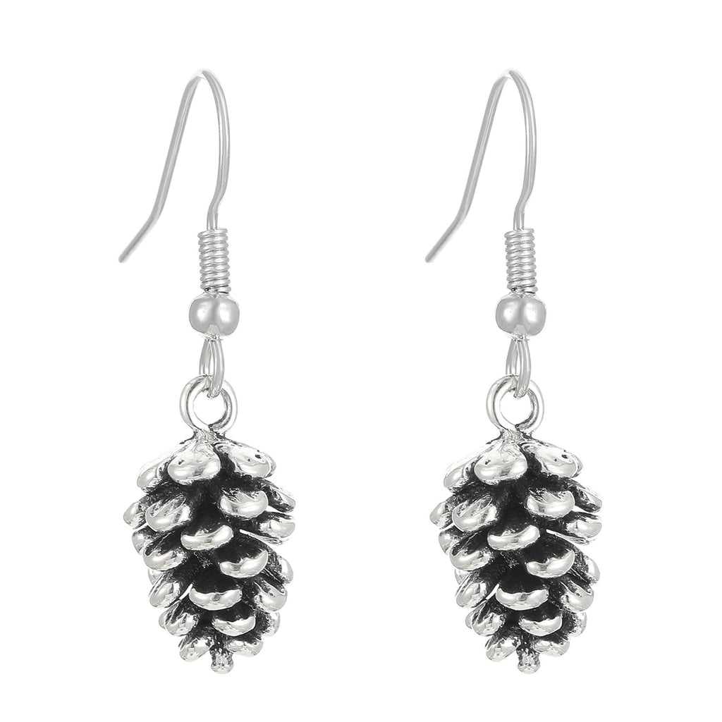 Nature Cast Metalworks Earring Pine Cone Gold Tone Dangle