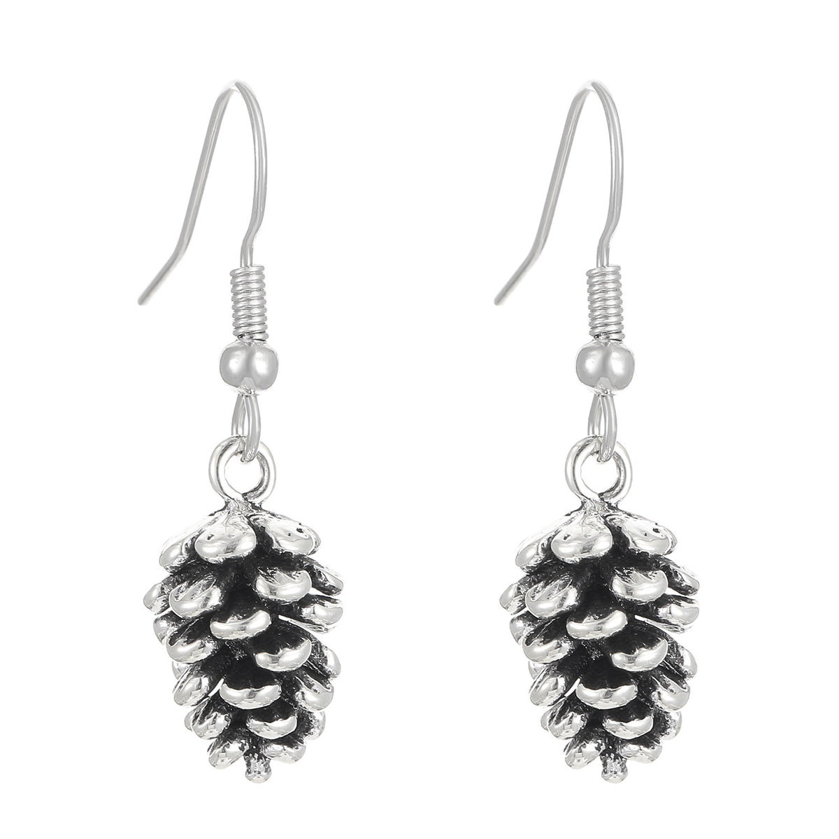 Nature Cast Metalworks Earring Pine Cone Gold Tone Dangle