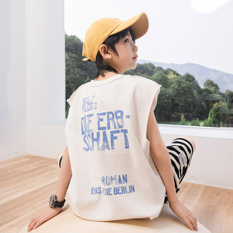 Boys' Sleeveless Two-Piece Summer Outfit