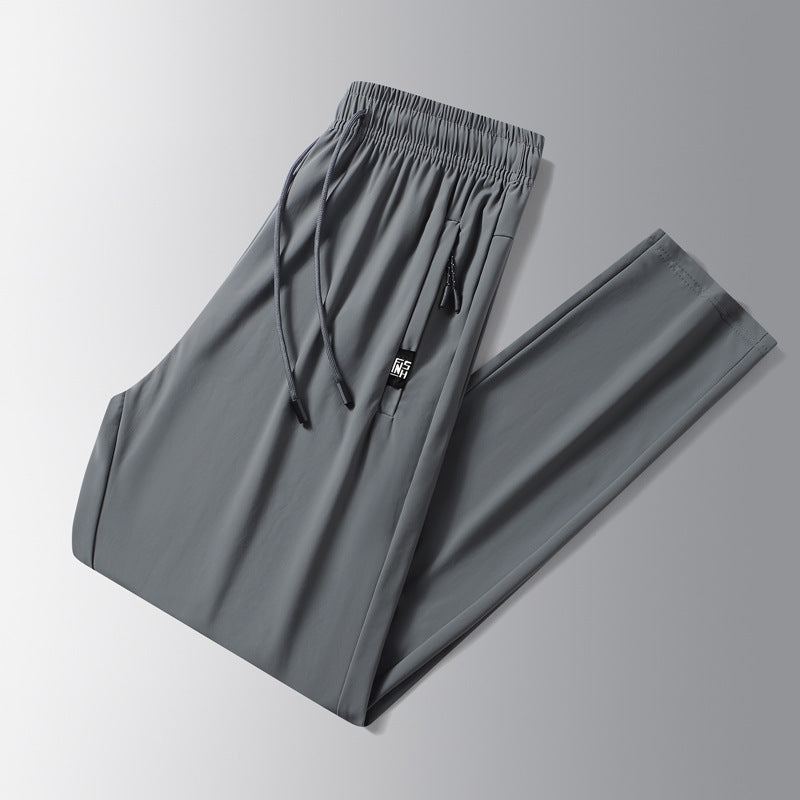 Unisex Ice Silk Quick Dry Sweatpants, Summer Thin Breathable Outdoor Running Pants