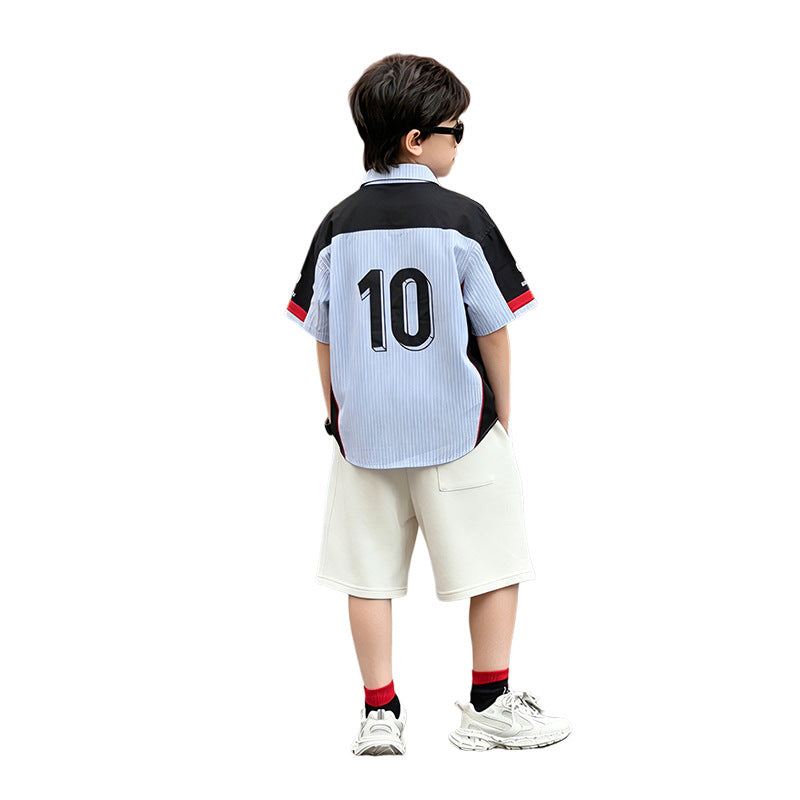 Boys' Lightweight Color-Block Striped Shirt
