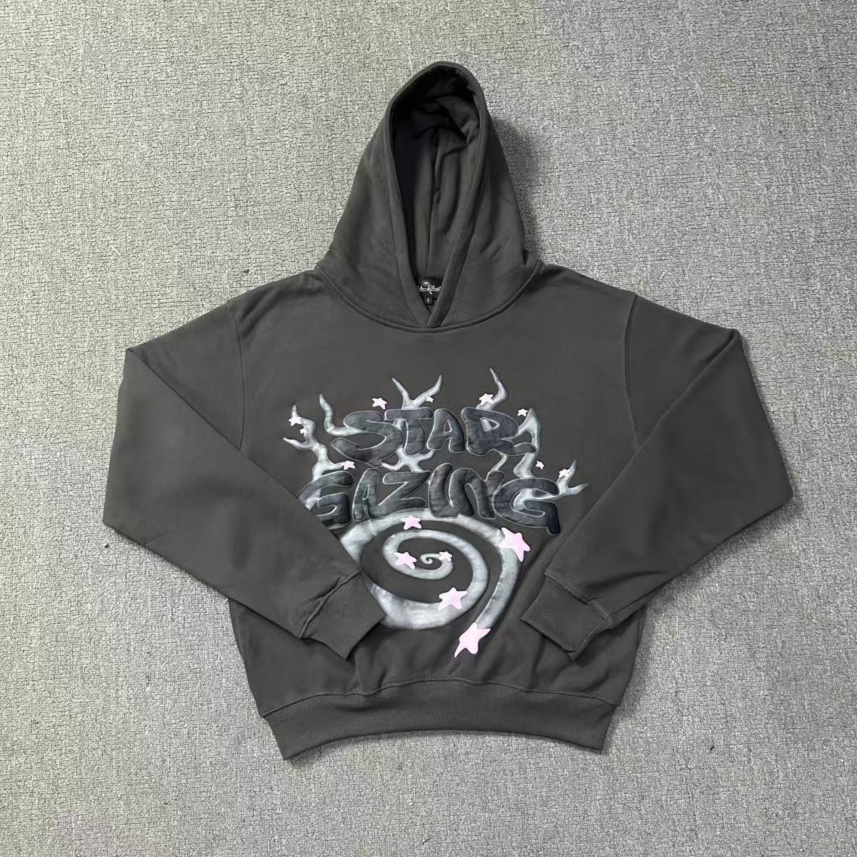 BrokenPlanet Oversized Foam Print Fleece Streetwear Set, Zip Hoodie + Sweatpants