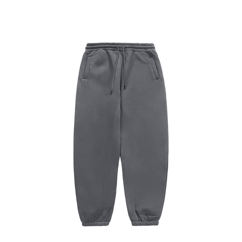 Unisex Fleece-Lined Joggers with Cuffed Hems