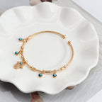 Evil Eye Bracelet for Women with Dripping Turquoise Eyes