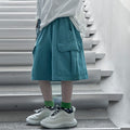 Campus-Style Cargo Shorts Mid-to-Older Kids' Knee-Length Shorts