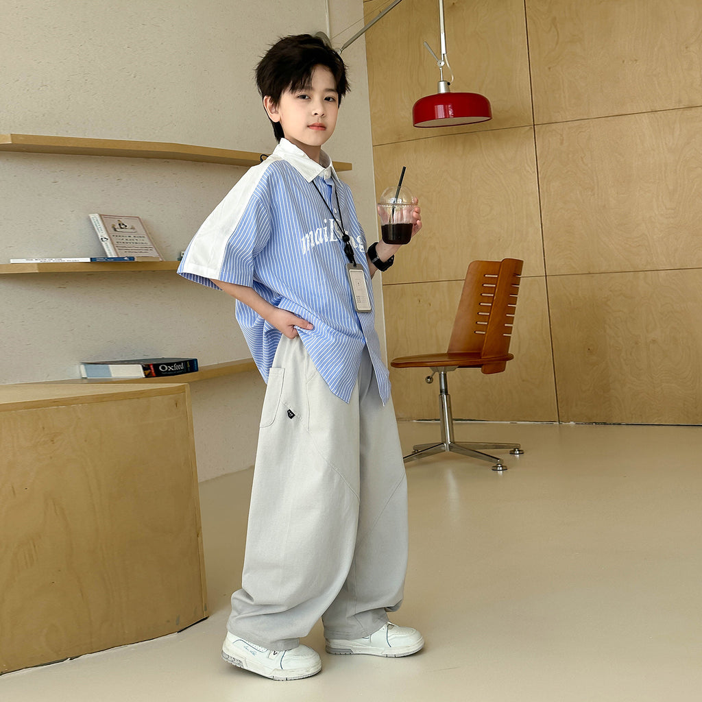 Boys' Lightweight Fine-Striped Shirt