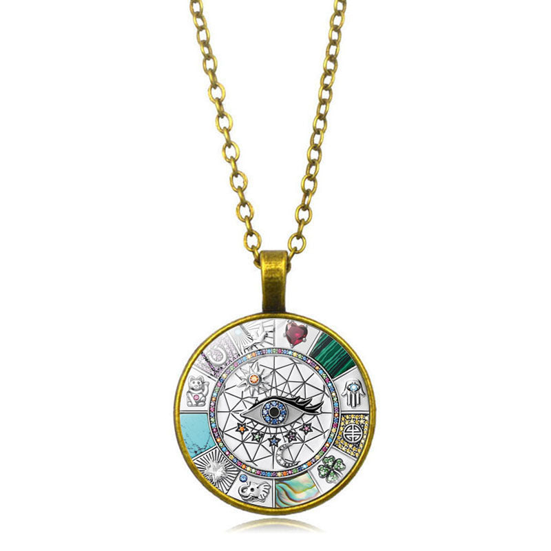 Amulet Magic Lucky Symbol Evil Eye Pendant Necklace