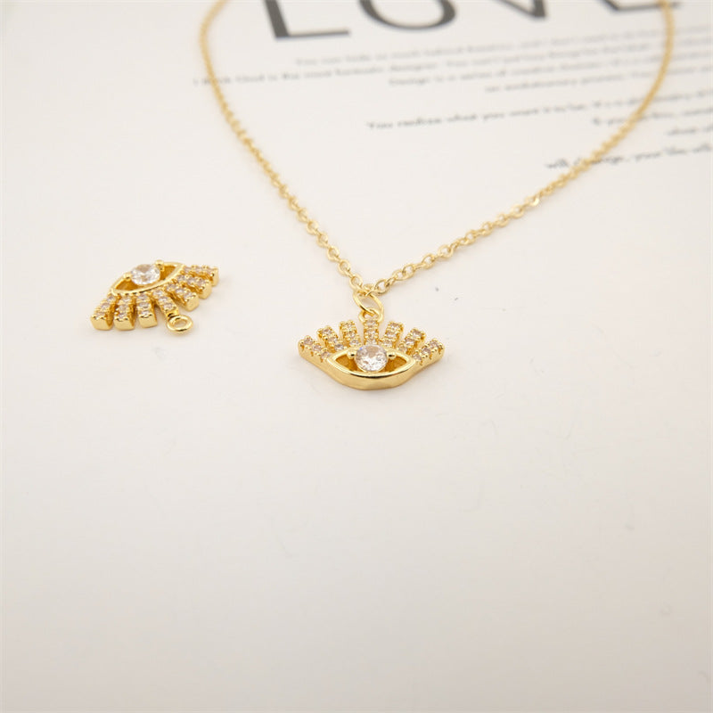Diamond-encrusted Evil Eye Necklace Pendant
