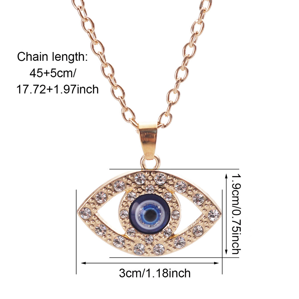 Blue Micro-Pavé Zircon Evil Eye Necklace