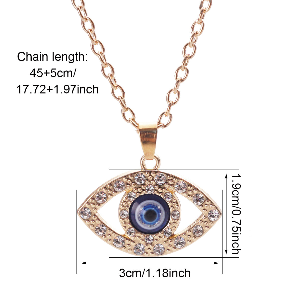 Blue Micro-Pavé Zircon Evil Eye Necklace