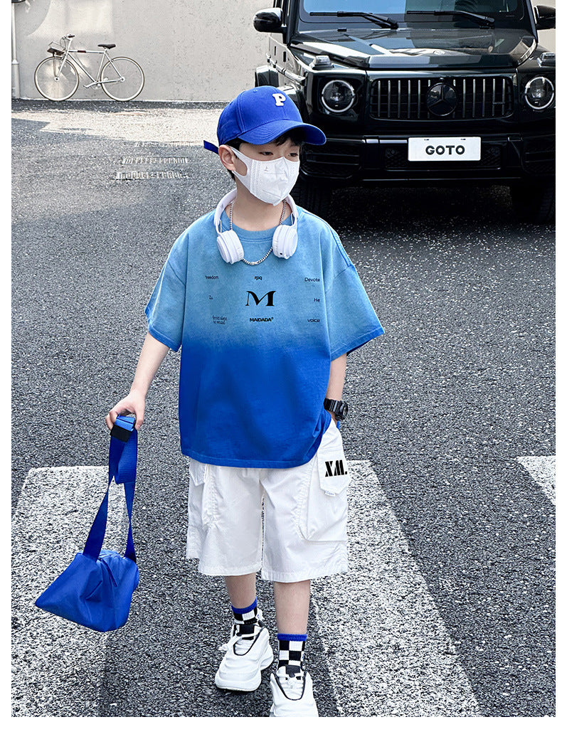 Kids Tie-Dye Gradient Casual Tee