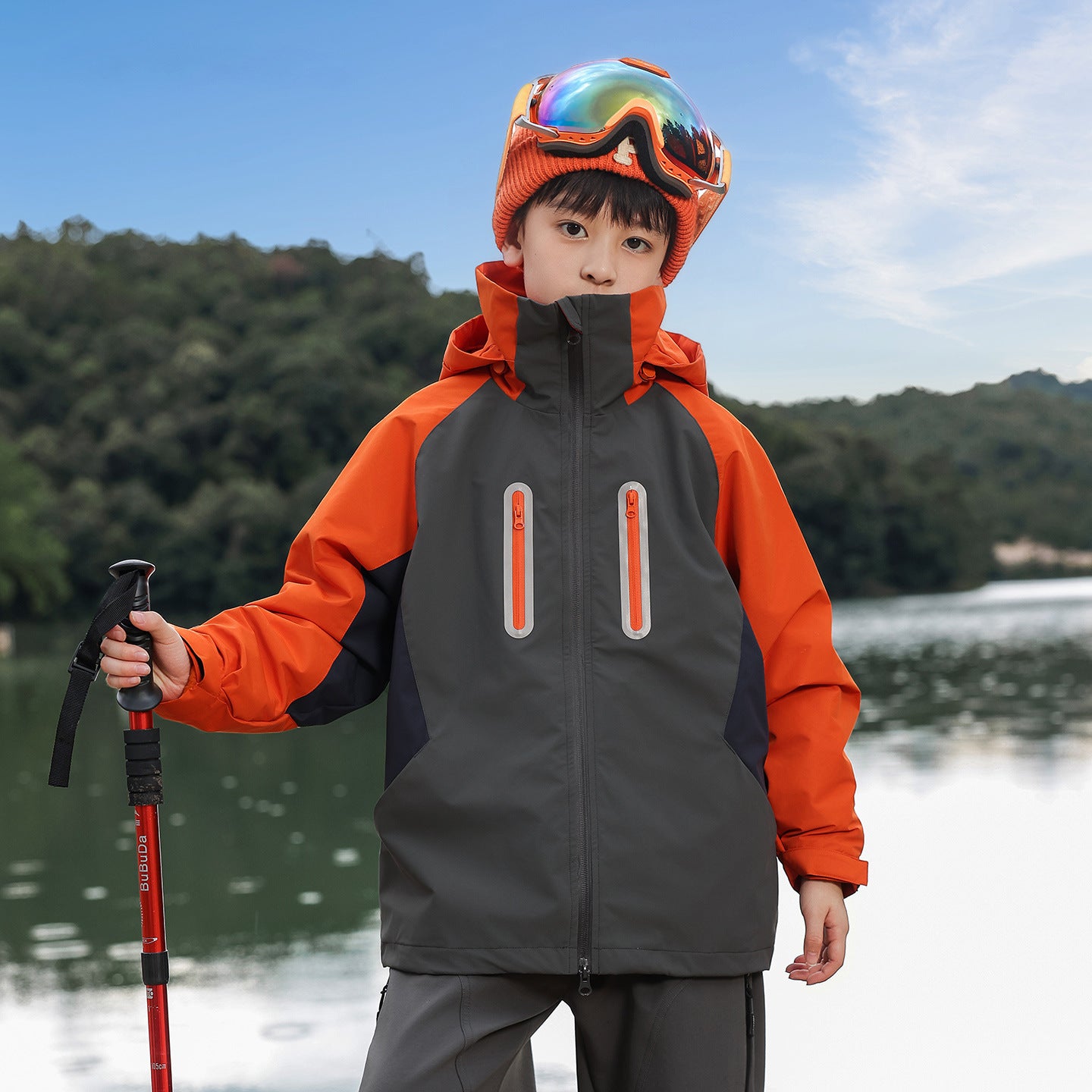 Outdoor children's jacket three-in-one 2025 autumn outdoor children's splicing jacket autumn wear