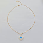 Four-Leaf Clover & Evil Eye Titanium Steel Necklace