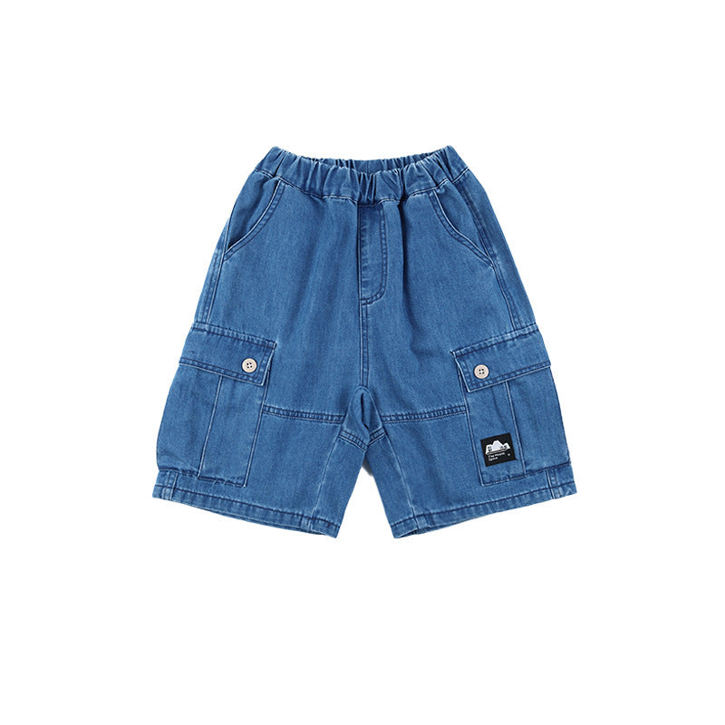 Outdoor-style graphic short-sleeve top for older children