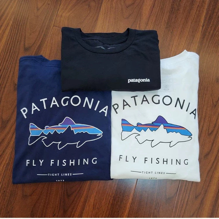 Patagonia Outdoor Series Flying Fish Long-Sleeve Cotton T-Shirt